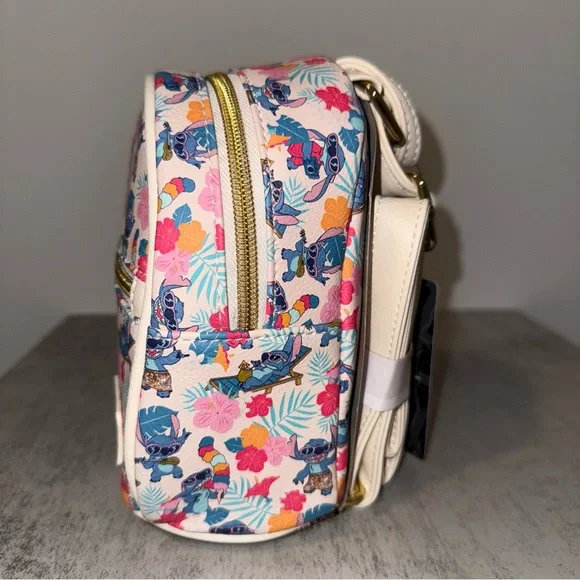 Loungefly Lilo And Stitch Sunglasses Tropical Flowers Micro Mini Backpack New - Picture 4 of 6